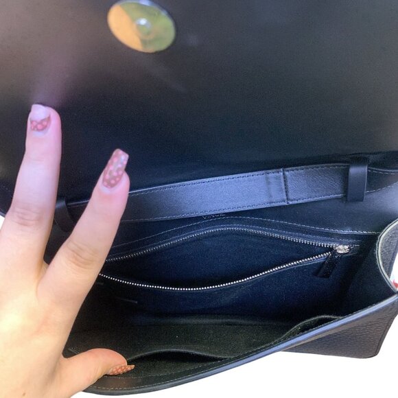 Vince Black Embossed Leather Crossbody Bag With Adjustable Strap - Picture 6 of 6